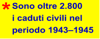 Sono oltre 2.800  i caduti civili nel  periodo 1943–1945 *